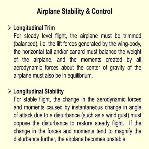 Airplane Stability - Aerodynamics Lecture