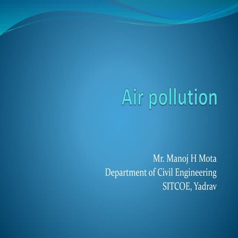 AIR POLLUTION CONTROL Unit iv problem set | PDF