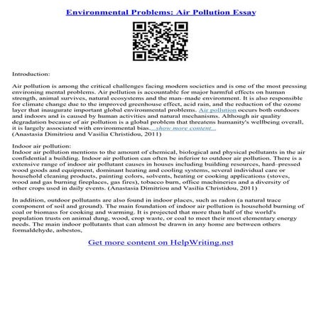 Air Pollution Essays