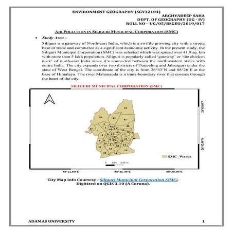 Air pollution in Siliguri Municipal Corporation (SMC)