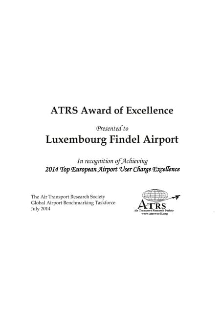 Auszeichnung für Findel Airport