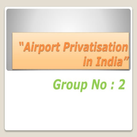 Airport privatisation in india