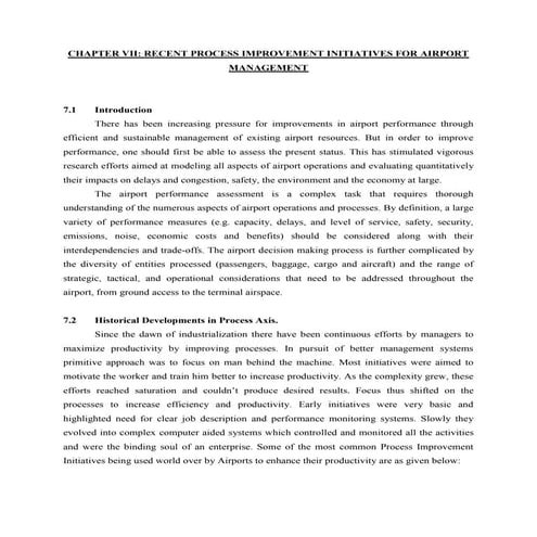 Airport processes improvement