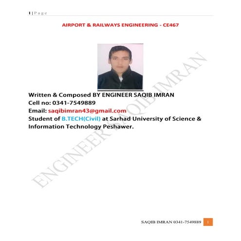 Airport &amp; railways engineering   ce467 pdf