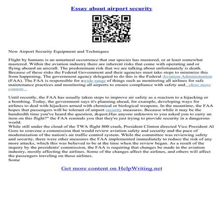 Airport Security Essay