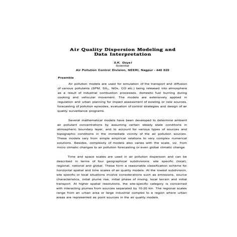 Gaussian Plume Dispersion Model | PPTX
