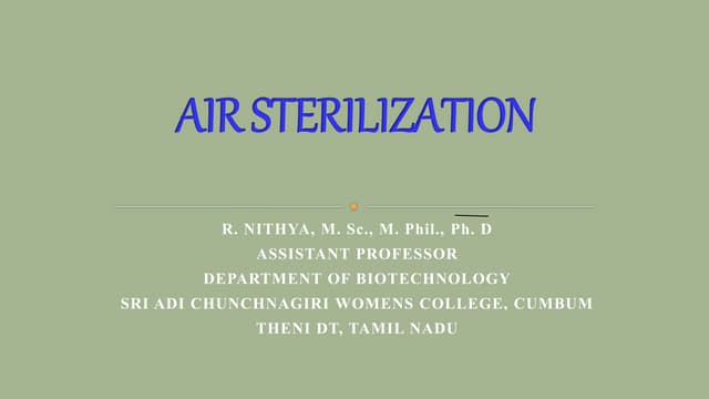 Air sterilization