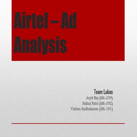 Airtel Ad Analysis (Har Ek Friend Zaroori Hota Hai)