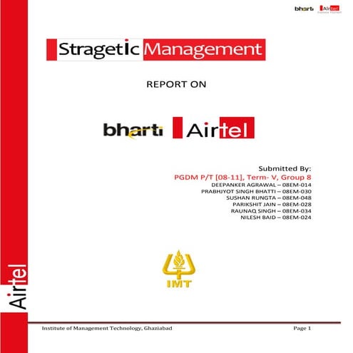 Airtel ppt report_on_strategy