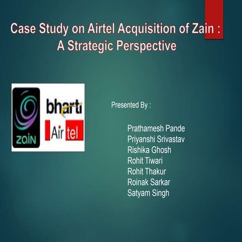 Airtel zain acquisition  rishika
