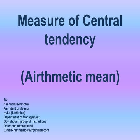 Airthmetic mean