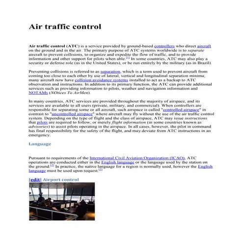 Air traffic control