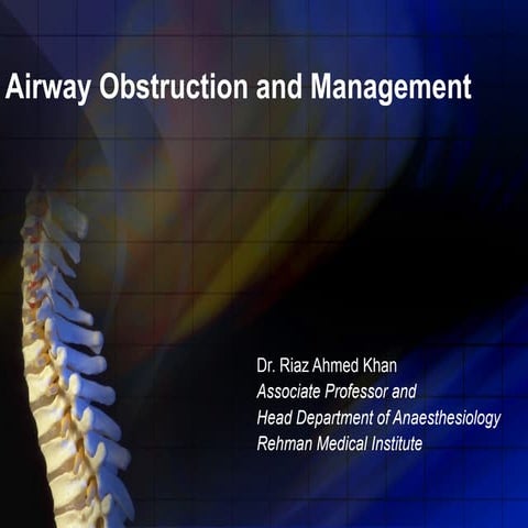 Airway obstruction and management