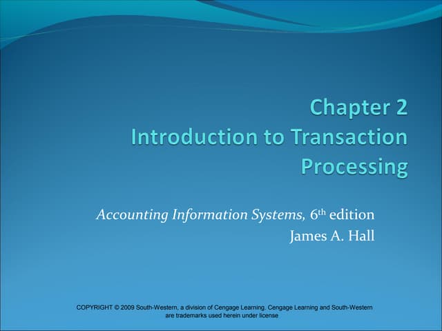 Introduction to Transaction Processing   Chapter No. 2