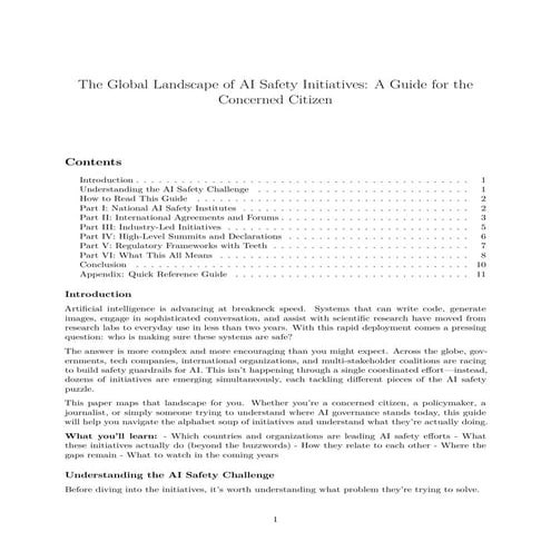 Global Landscape of AI Safety Initiatives