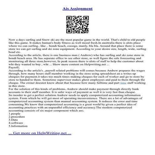 Ais Assignment | PDF