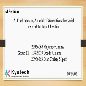AI Food detector; A model of Generative adversarial network for food Classifier