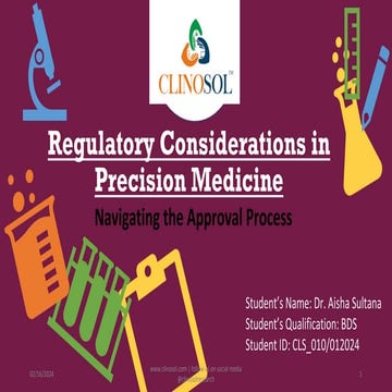 Regulatory Considerations in Precision Medicine: Navigating the ...