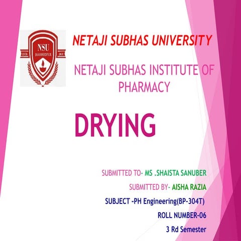 Drying- Pharmaceutical Engineering | PPT