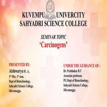 Carcinogens presentation ppt introduction  of carcinogens and types of carcin...