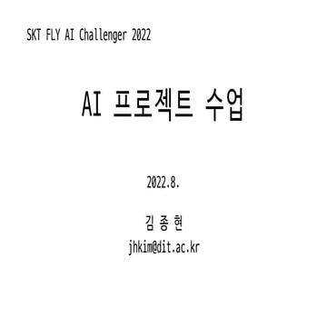 AI Project Course, SKT FLY AI Challenger 2022