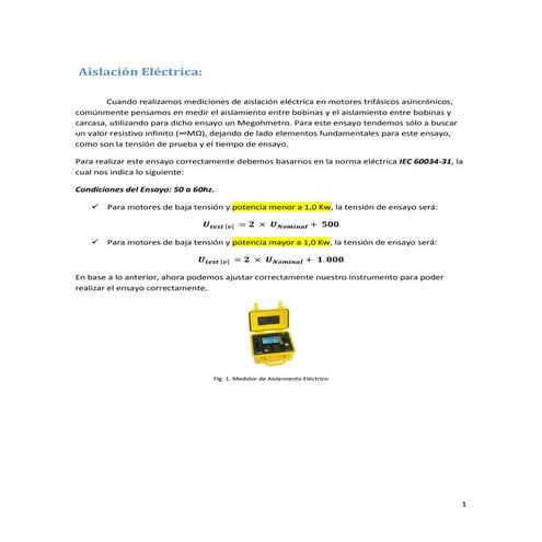 aislacion electrica en motores