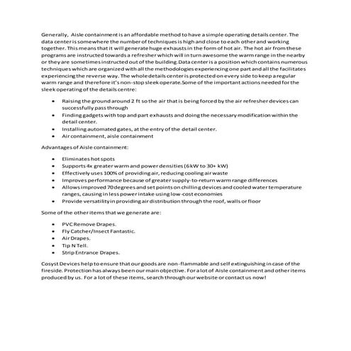 Importance of Aisle Containment