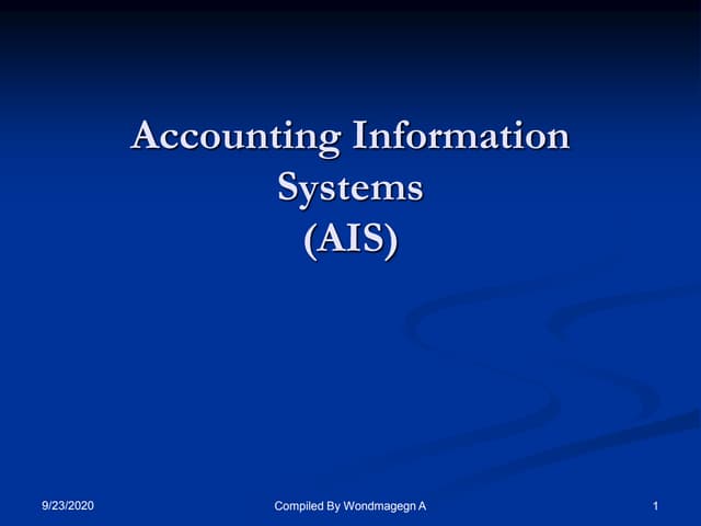 Accounting Information Systems(AIS)