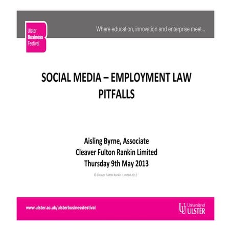Social media - Employment Law Pitfalls