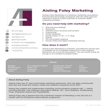 Aisling Foley Marketing brochure
