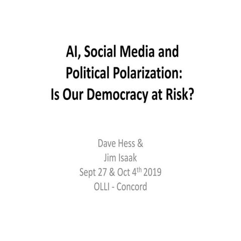 Ai, social media and political polarization