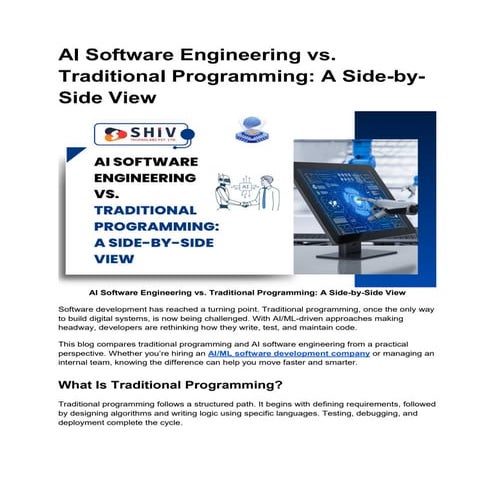 AI Software vs Traditional Programming: Key Differences