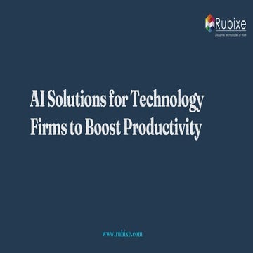 Benefits of AI Automation in Streamlining Workflows | Rubixe | PDF
