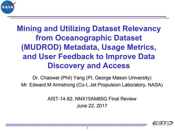 MUDROD - Mining and Utilizing Dataset Relevancy from Oceanographic Dataset Me...