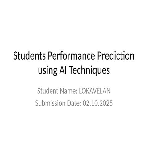 Predicting Student Performance Using AI: KNN and K-Means Analysis | PPTX