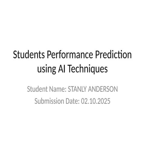 Predicting Student Performance Using AI: KNN and K-Means Analysis | PPTX