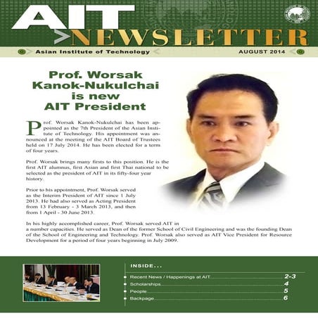 AIT Newsletter August 2014