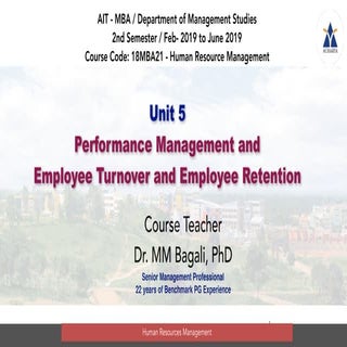 mm bagali / HRM course / 2nd semester... PMS / Turnover / Retention / module....