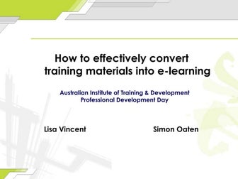 Converting materials to eLearning - Key Considerations