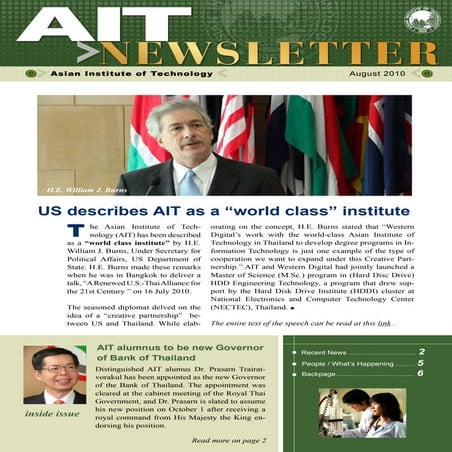 AIT Newsletter August 2010