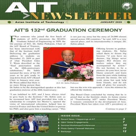 AIT Newsletter in January 2020