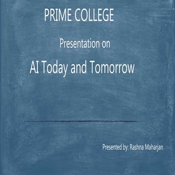 Ai today and tomorrow