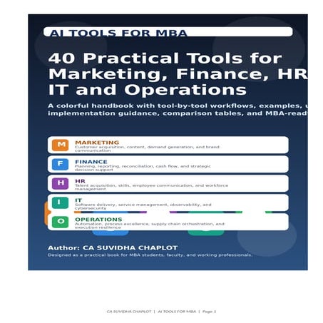 AI Tools for MBA: Practical Applications in Marketing, Finance, HR, IT ...
