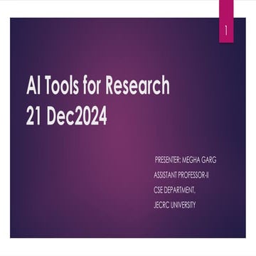 AI Tools for Research in engineering ,Artificial Intelligence