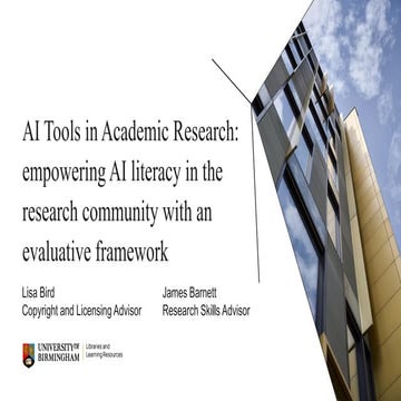 UKSG 2025 - Breakout - AI Tools in Academic Research - empowering AI literacy...