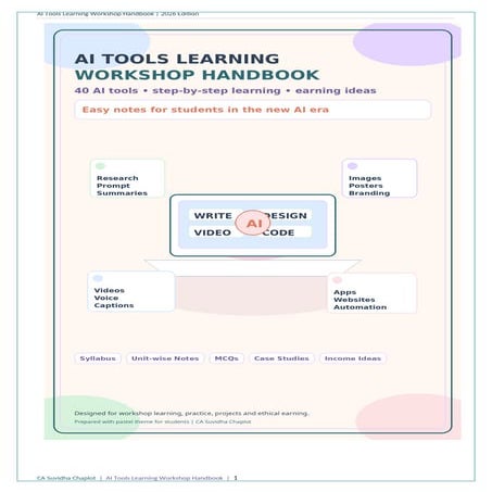 Comprehensive AI Tools Learning Workshop Handbook 2026 Edition | PDF