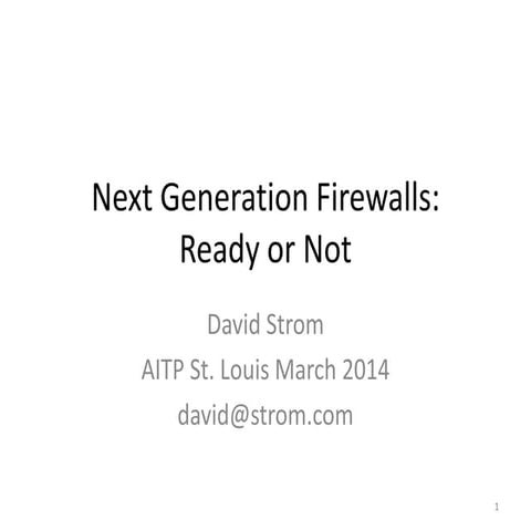 Advanced Firewalls Progress Report