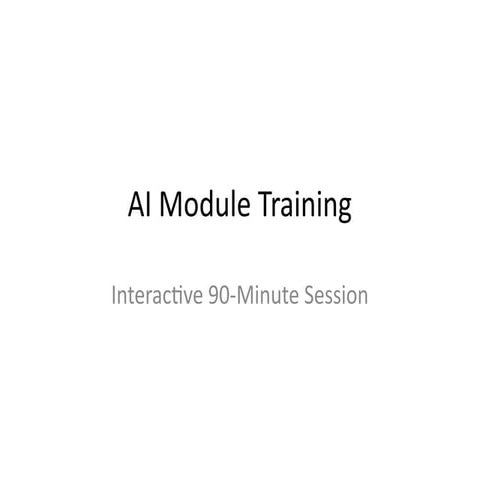 Comprehensive AI Module Training: Concepts, Applications, and Careers ...