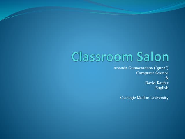 AIU Classroom Salon