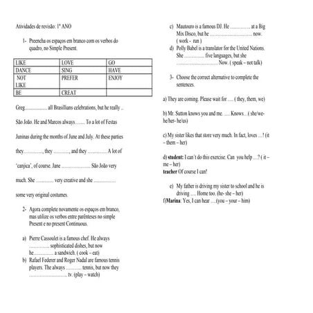 Atividades de revisão 